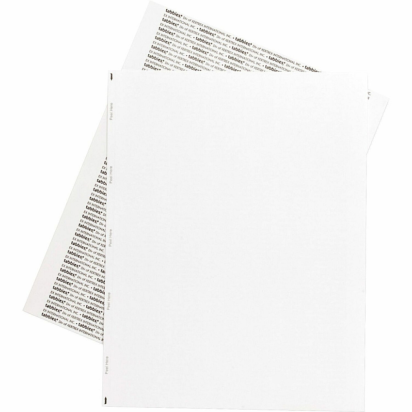 Tabbies Transcription Label Printer Sheets 8 1/2" Width x 11" Length - Laser - White - Jam-free - 1000 / Box (59534)