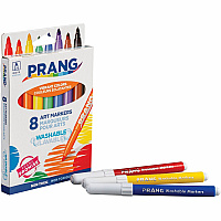 Prang Bullet Tip Washable Master Pack Art Markers Broad Bullet Marker Point - Washable - Assorted Ink - White Barrel - 8 / Set (80680)