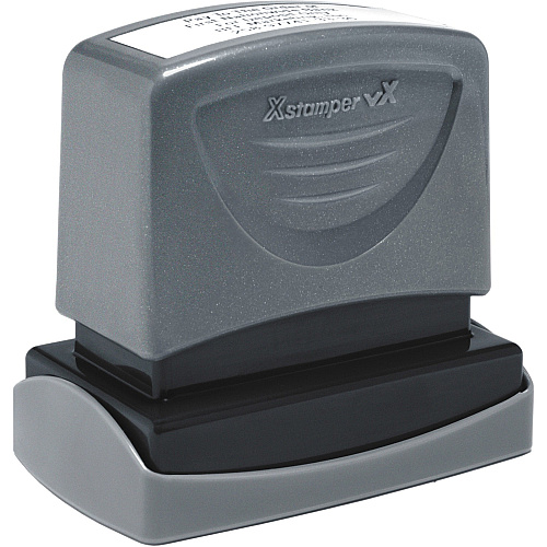 Xstamper VX Pre-inked Endorsement Stamp Custom Message Stamp - 1" Impression Width x 2" Impression Length - 1 Each (C12)