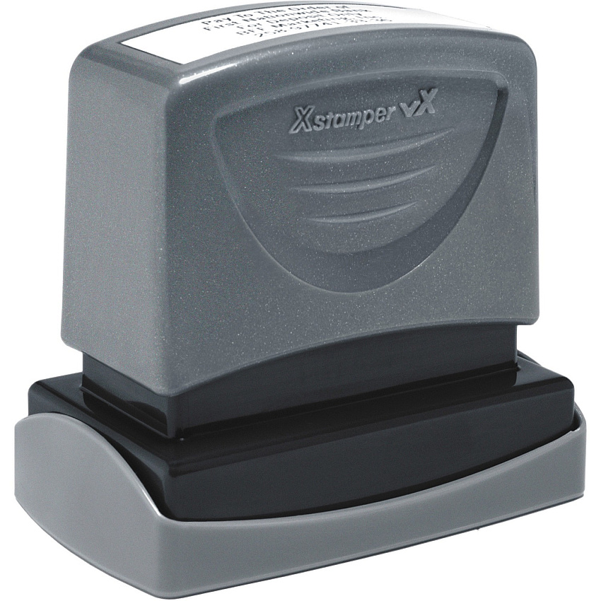 Xstamper VX Pre-inked Endorsement Stamp Custom Message Stamp - 1" Impression Width x 2" Impression Length - 1 Each (C12)
