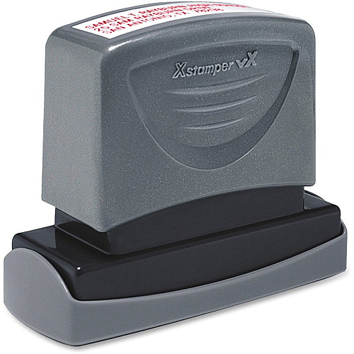 Xstamper VX Pre-inked Business Address Stamp Custom Message Stamp - 0.63" Impression Width x 2.44" Impression Length - 1 Each (C14)