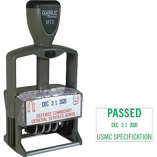 Xstamper ClassiX Self-inking Plastic Date Stamp Custom Message/Date Stamp - 1.25" Impression Width x 2.12" Impression Length - 1 Each (M72)