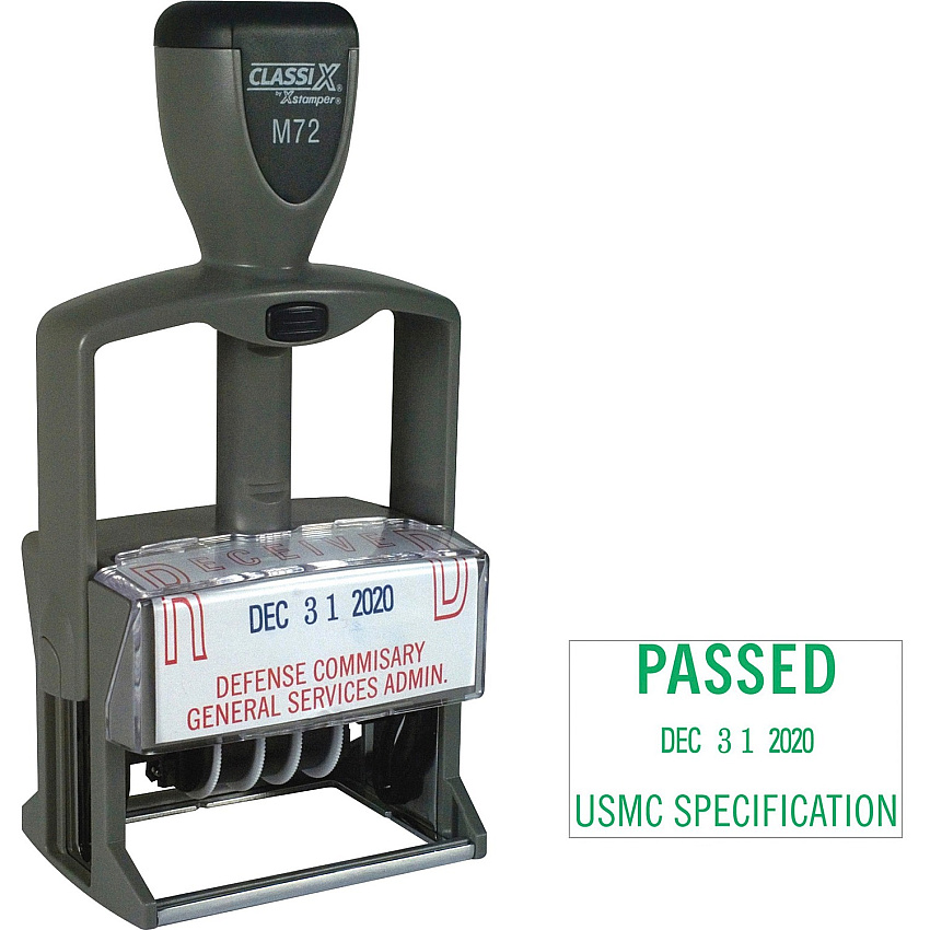 Xstamper ClassiX Self-inking Plastic Date Stamp Custom Message/Date Stamp - 1.25" Impression Width x 2.12" Impression Length - 1 Each (M72)
