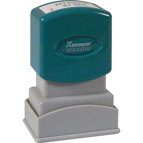 Xstamper Small Address/Inspection Stamp Custom Message Stamp - 0.50" Impression Width x 1.06" Impression Length - 50000 Impression(s) - Recycled - 1 Each (N04)