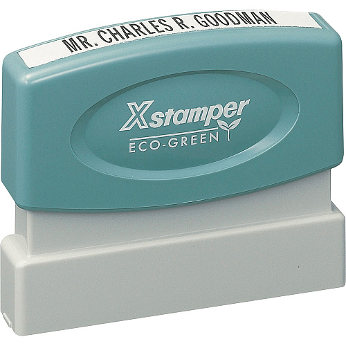 Xstamper Custom Single Line Pre-inked Stamp Custom Message Stamp - 0.12" Impression Width x 2.37" Impression Length - 50000 Impression(s) - Recycled - 1 Each (N05)