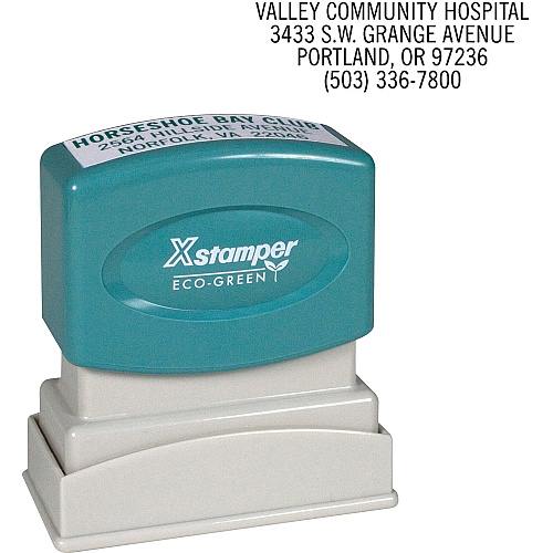 Xstamper Custom Return Address Pre-inked Stamp Custom Message Stamp - 0.50" Impression Width x 1.62" Impression Length - 50000 Impression(s) - Recycled - 1 Each (N10)