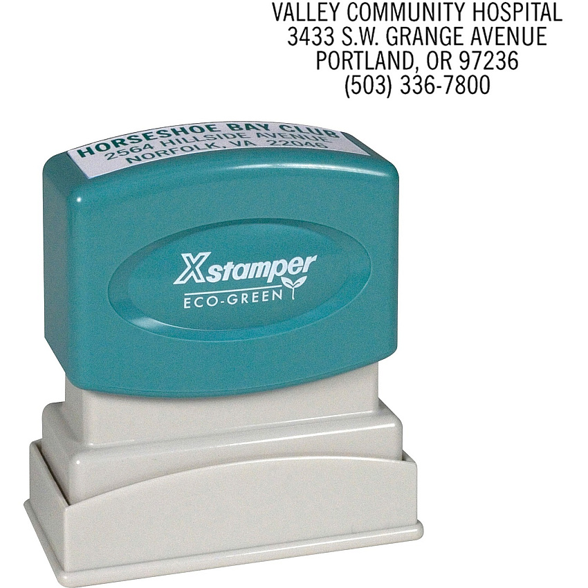 Xstamper Custom Return Address Pre-inked Stamp Custom Message Stamp - 0.50" Impression Width x 1.62" Impression Length - 50000 Impression(s) - Recycled - 1 Each (N10)