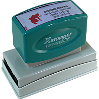 Xstamper Two-Color Custom Stamp Custom Message Stamp - 0.88" Impression Width x 2.75" Impression Length - Recycled - 1 Each (N20)