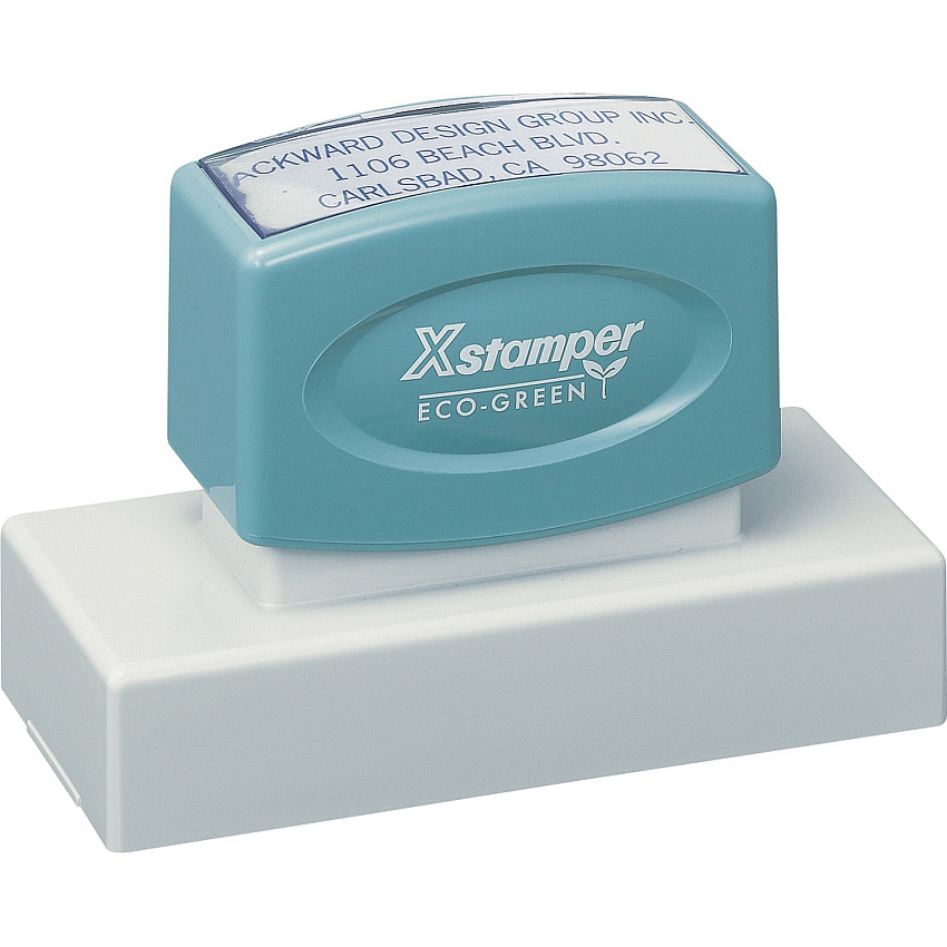 Xstamper Xtra Large Custom Stamp Custom Message Stamp - 1.19" Impression Width x 3.12" Impression Length - 50000 Impression(s) - Recycled - 1 Each (N24)
