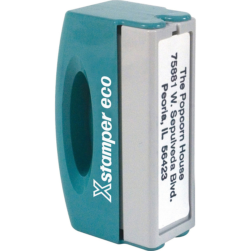 Xstamper Pocket Stamp/Notary Address Stamp Custom Message Stamp - 0.50" Impression Width x 2" Impression Length - 50000 Impression(s)Plastic - Recycled - 1 Each (N40)
