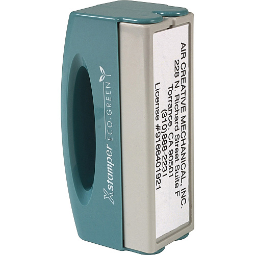 Xstamper Pre-inked Large Pocket Stamp Custom Message Stamp - 0.62" Impression Width x 2.44" Impression LengthPlastic - Recycled - 1 Each (N42)
