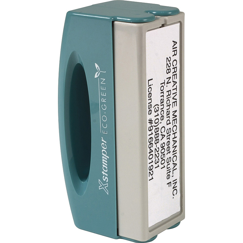 Xstamper Pre-inked Large Pocket Stamp Custom Message Stamp - 0.62" Impression Width x 2.44" Impression LengthPlastic - Recycled - 1 Each (N42)