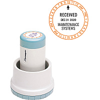 Xstamper XpeDater Rotary Date & Time Stamp Message/Date Stamp - RECEIVED - 1.90" Impression Diameter - 50000 Impression(s) - Red, Blue - Recycled - 1 Each (N78)