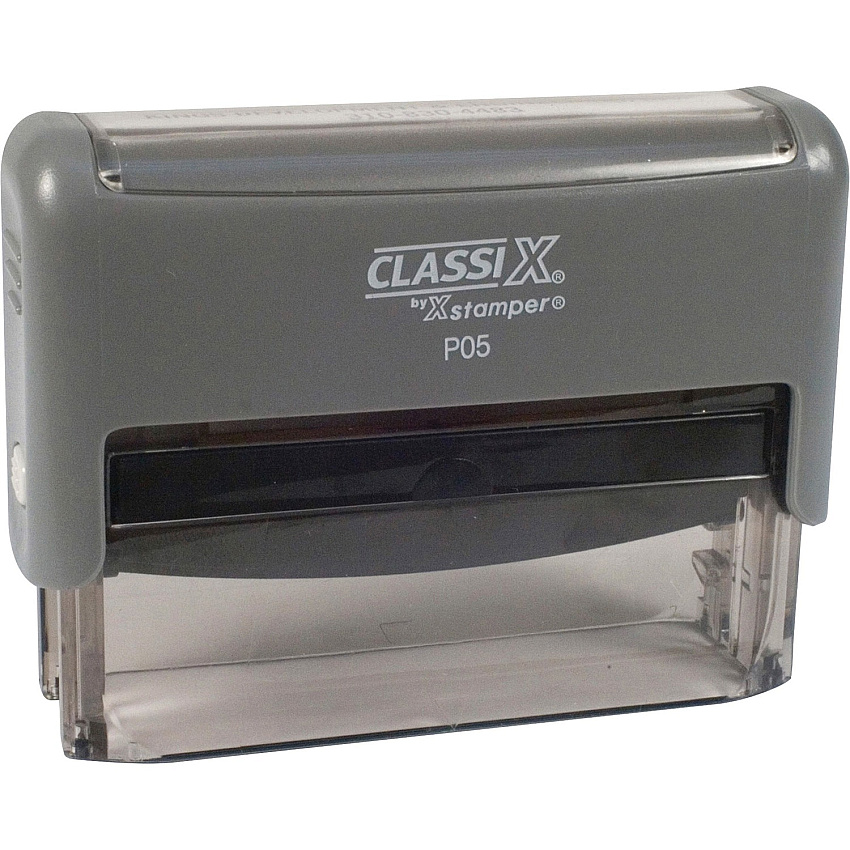 Xstamper Classix Custom Address Stamps Custom Message Stamp - 0.31" Impression Width x 2.75" Impression LengthPlastic, Rubber - 1 Each (P05)