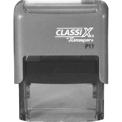 Xstamper Classix Custom Address Stamps Custom Message Stamp - 0.50" Impression Width x 1.50" Impression LengthPlastic, Rubber - 1 Each (P11)
