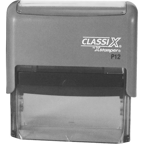 Xstamper Classix Custom Address Stamps Custom Message Stamp - 0.75" Impression Width x 2.37" Impression LengthPlastic, Rubber - 1 Each (P12)