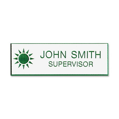 Xstamper Standard Logo Name Badges 3" Width x 1" Height - Plastic - 1 Each (J22)
