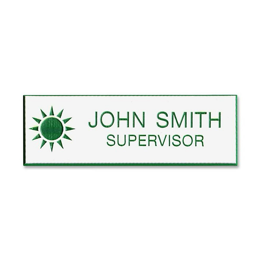 Xstamper Standard Logo Name Badges 3" Width x 1" Height - Plastic - 1 Each (J22)
