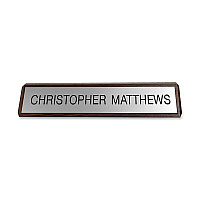 Xstamper Xecutives Plastic Name Plates On Wood 10" Width x 2" Height - Indoor - Plastic, Wood - 1 Each (K81)