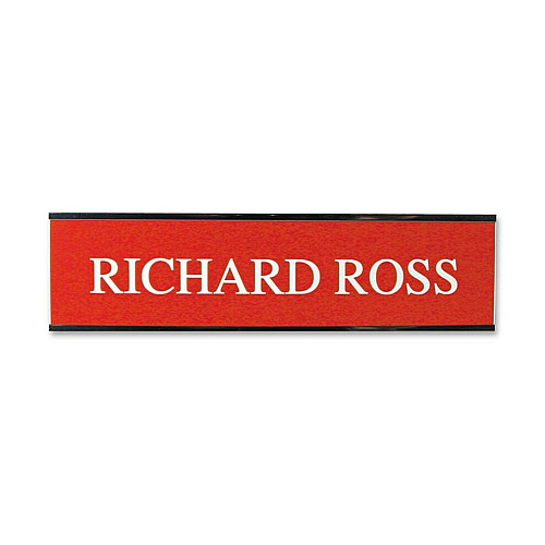 Xstamper Framed Standard Aluminum Wall Sign 8" Width x 2" Height - Wall Mountable - Indoor, Outdoor - Aluminum - Silver - 1 Each (W31)