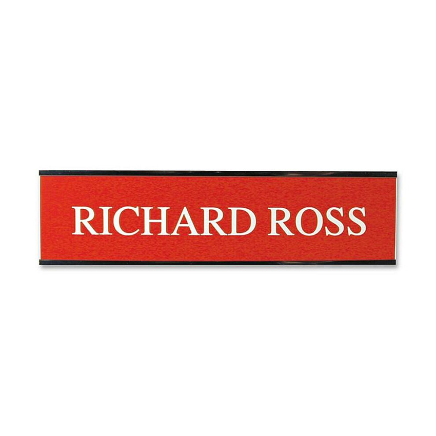 Xstamper Framed Standard Aluminum Wall Sign 8" Width x 2" Height - Wall Mountable - Indoor, Outdoor - Aluminum - Silver - 1 Each (W31)