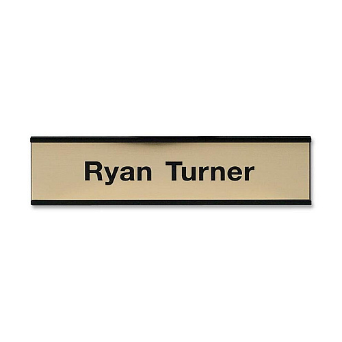 Xstamper Framed Standard Aluminum Wall Sign 8" Width x 2" Height - Wall Mountable - Indoor, Outdoor - Aluminum - Black - 1 Each (W32)