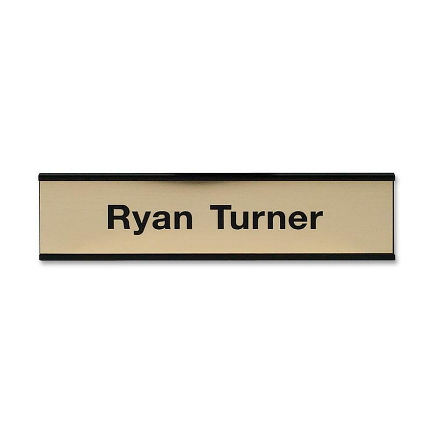 Xstamper Framed Standard Aluminum Wall Sign 8" Width x 2" Height - Wall Mountable - Indoor, Outdoor - Aluminum - Black - 1 Each (W32)