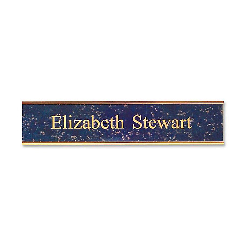 Xstamper Framed Standard Aluminum Wall Sign 10" Width x 2" Height - Wall Mountable - Indoor, Outdoor - Aluminum - Gold - 1 Each (W35)