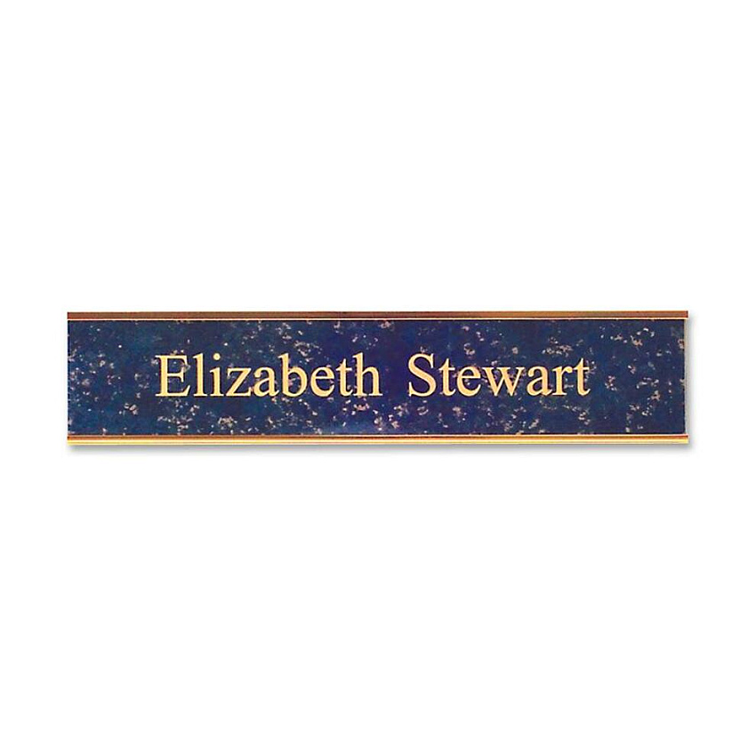 Xstamper Framed Standard Aluminum Wall Sign 10" Width x 2" Height - Wall Mountable - Indoor, Outdoor - Aluminum - Gold - 1 Each (W35)