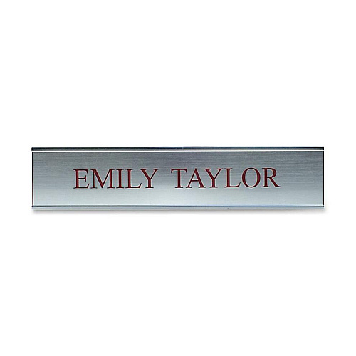 Xstamper Framed Standard Aluminum Wall Sign 10" Width x 2" Height - Wall Mountable - Indoor, Outdoor - Aluminum - Silver - 1 Each (W36)