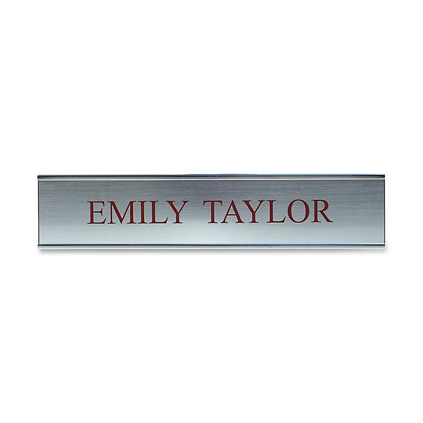 Xstamper Framed Standard Aluminum Wall Sign 10" Width x 2" Height - Wall Mountable - Indoor, Outdoor - Aluminum - Silver - 1 Each (W36)