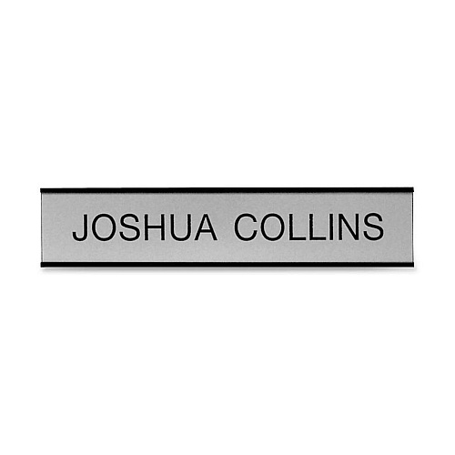 Xstamper Framed Standard Aluminum Wall Sign 10" Width x 2" Height - Wall Mountable - Indoor, Outdoor - Aluminum - Black - 1 Each (W37)