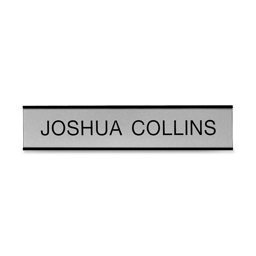 Xstamper Framed Standard Aluminum Wall Sign 10" Width x 2" Height - Wall Mountable - Indoor, Outdoor - Aluminum - Black - 1 Each (W37)