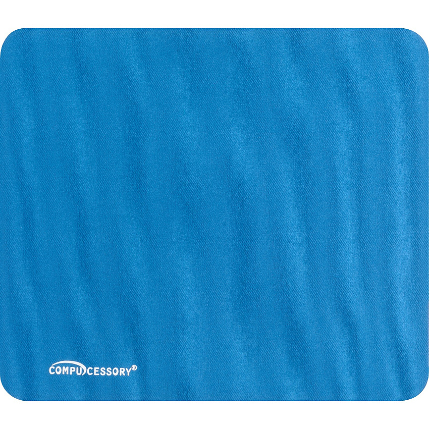 Compucessory Smooth Cloth Nonskid Mouse Pads 9.50" Width x 8.50" Depth - Blue - Rubber, Cloth - 1 Each (23605)