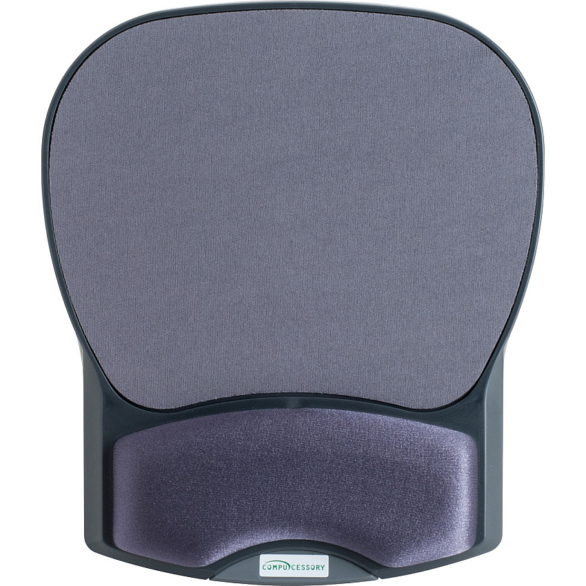 Compucessory Gel Wrist Rest with Mouse Pads 8.70" x 10.20" x 1.20" Dimension - Charcoal - Gel, Lycra - 1 Each (55302)