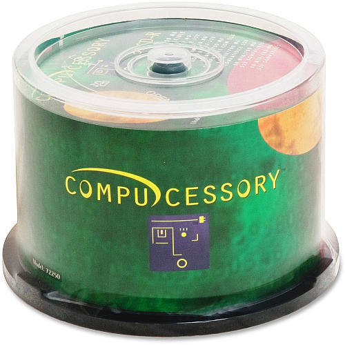 Compucessory CD Recordable Media - CD-R - 52x - 700 MB - 50 Pack Spindle 120mm - 1.33 Hour Maximum Recording Time (72250)