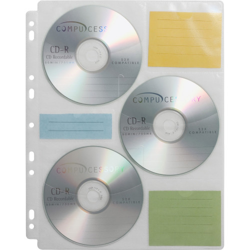 Vaultz® Two-Sided CD Refill Pages for Three-Ring Binder, 8 Disc Capacity,  Clear/Black, 50/Pack | Paragon Supply Inc.