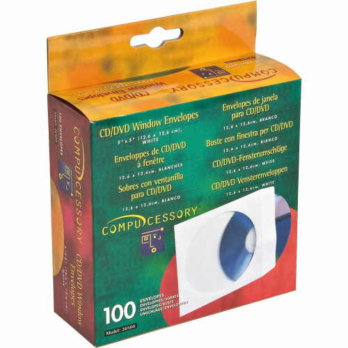 Compucessory CD/DVD White Window Envelopes (26500)