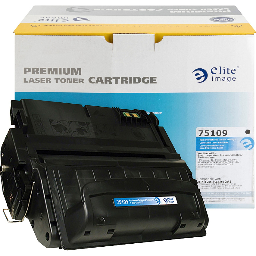 Elite Image Remanufactured Laser Toner Cartridge - Alternative for HP 42A (Q5942A) - Black - 1 Each 10000 Pages (75109)