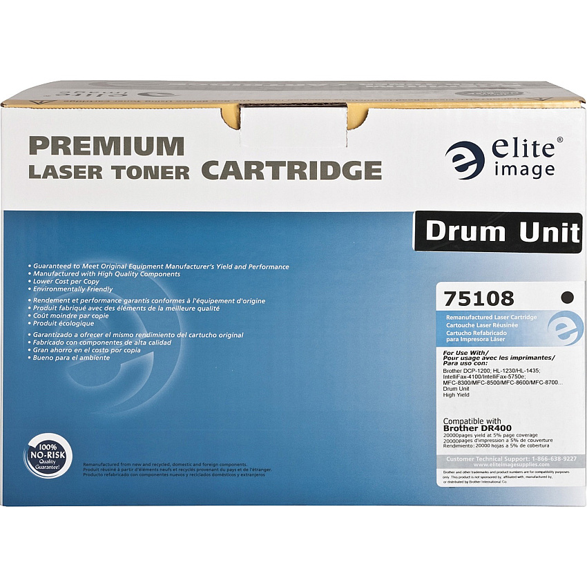Elite Image Remanufactured Imaging Drum Alternative For Brother DR400 Laser Print Technology - 20000 - Black - 1 Each (75108)