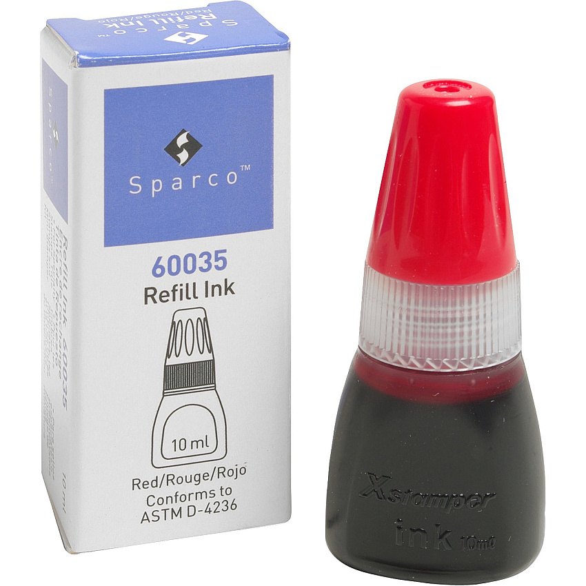 Sparco Stamp Refill Inks 1 Each - Red Ink - 0.34 fl oz - Red (60035)