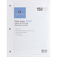 Sparco 3HP Filler Paper 150 Sheets - Wide Ruled Front Ruling - 16 lb Basis Weight - 8