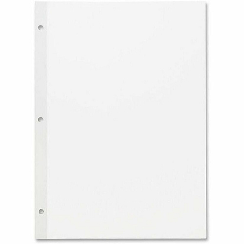 Sparco Unruled Filler Paper 100 Sheets - Plain - Unruled Margin - 20 lb Basis Weight - Letter - 8 1/2" x 11" Sheet Size - White Paper - Subject, Reinforced Edges - Recycled - 100 / Pack (WB213)