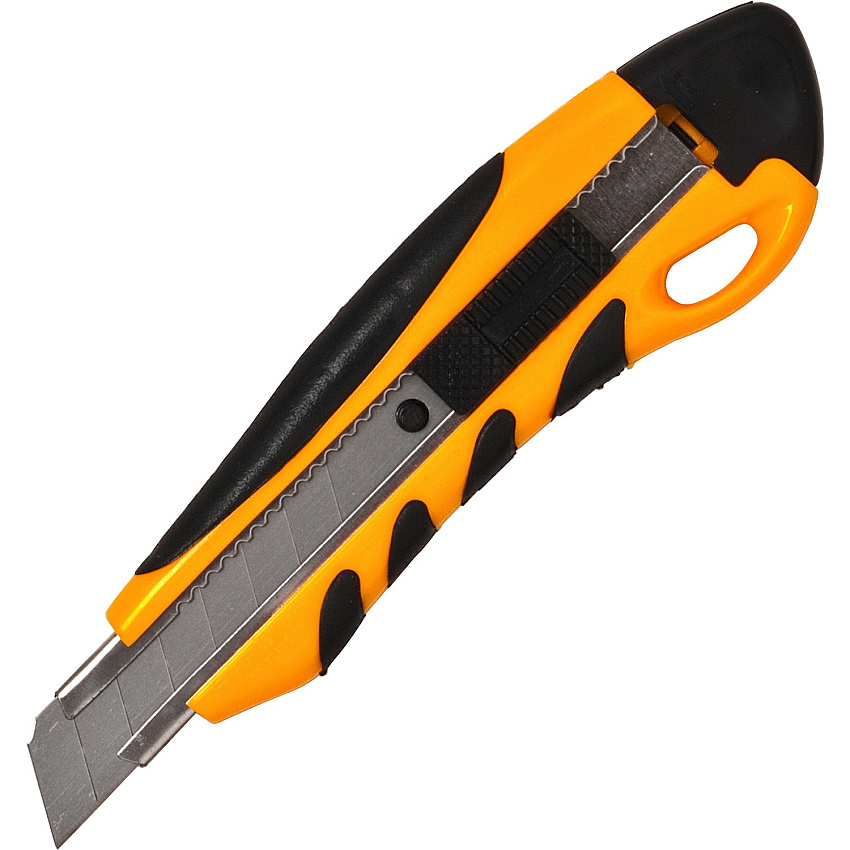Sparco PVC Anti-Slip Rubber Grip Utility Knife Stainless Steel Blade - Heavy Duty - Yellow - 1 Each (15851)