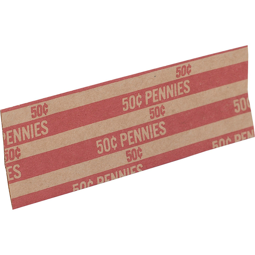 Sparco Flat Coin Wrappers 1000 Wrap(s) - Total $0.50 in 50 Coins of 1¢ Denomination - 60 lb Basis Weight - Kraft - Red - 1000 / Pack (TCW01)