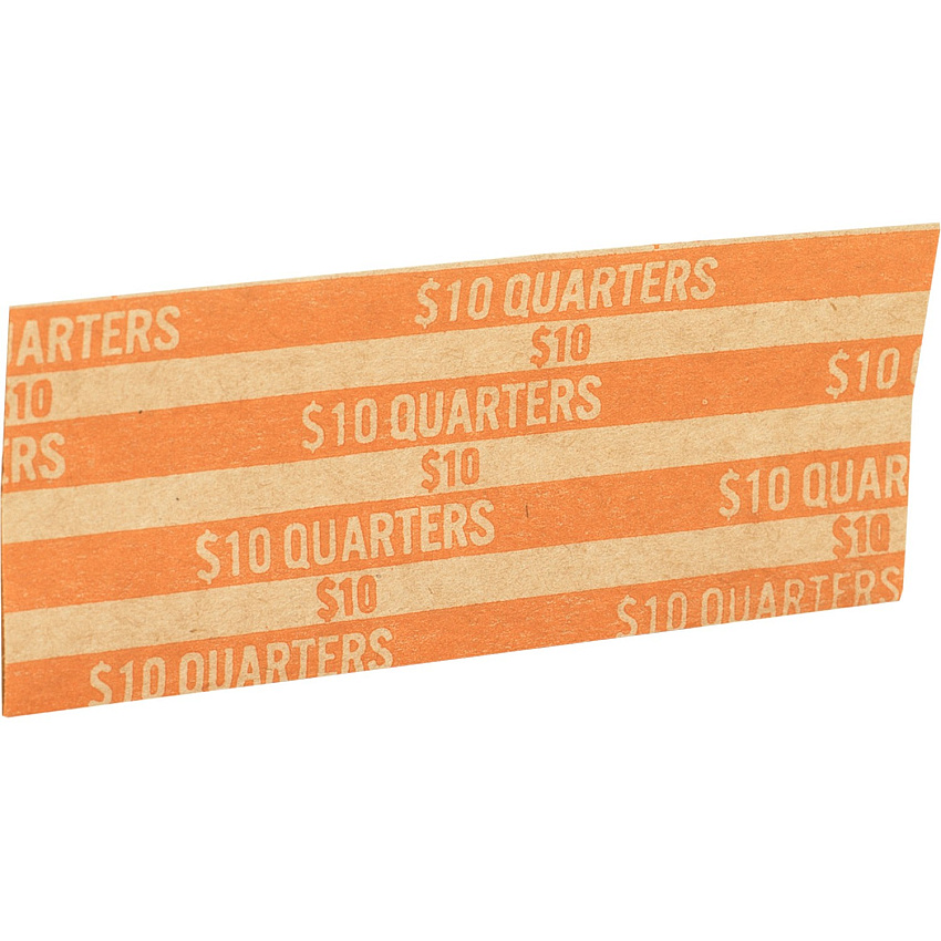 Sparco Flat Coin Wrappers 1000 Wrap(s) - Total $10 in 40 Coins of 25¢ Denomination - 60 lb Basis Weight - Kraft - Orange - 1000 / Pack (TCW25)