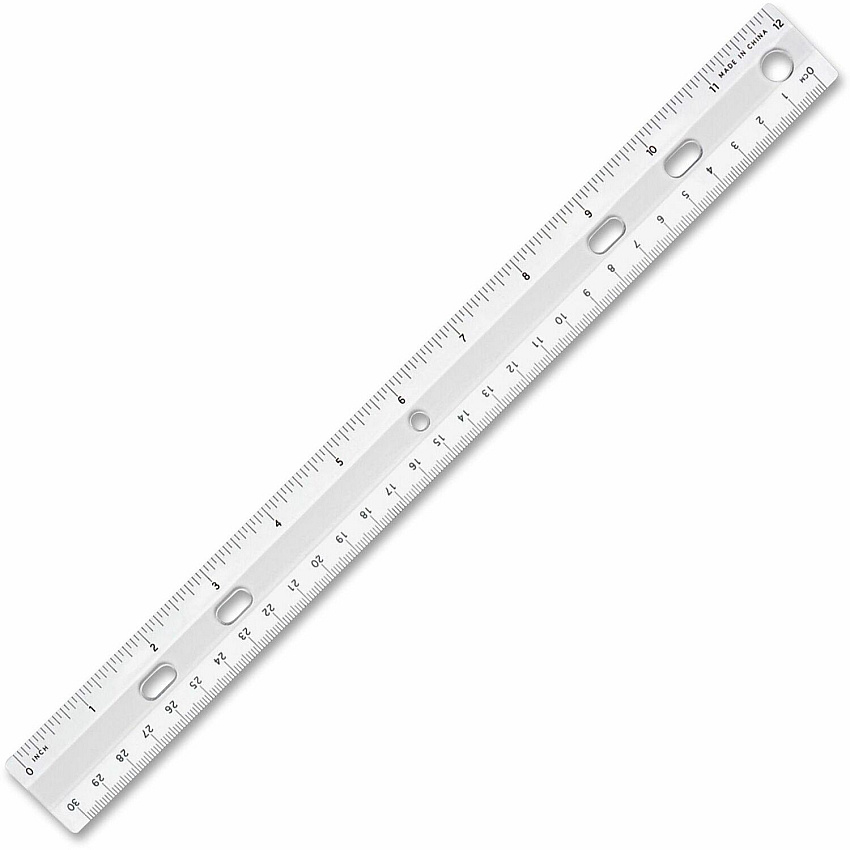 Sparco 12" Standard Metric Ruler 12" Length x 1.3" Width - 1/16 Graduations - Metric, Imperial Measuring System - Plastic - Clear - 1 Each (01488)