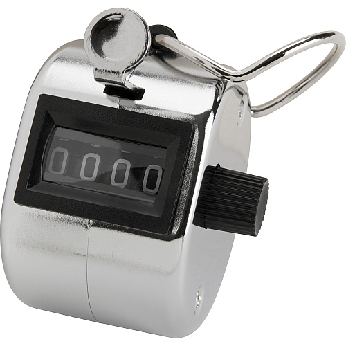 Sparco Finger Ring Tally Counter 4 Digit - Finger Ring - Handheld - Chrome Plated Steel - Silver (24100)