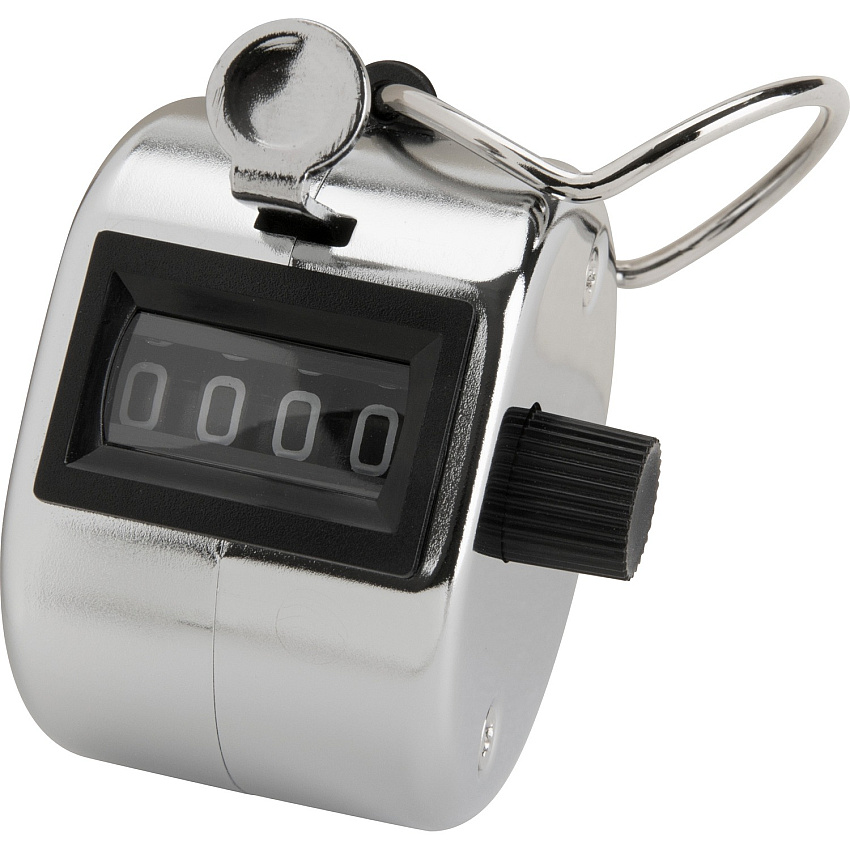 Sparco Finger Ring Tally Counter 4 Digit - Finger Ring - Handheld - Chrome Plated Steel - Silver (24100)
