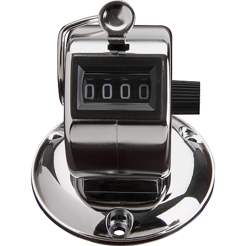 Sparco Tally Counters 4 Digit - Finger Ring - Desktop - Chrome Plated Steel - Silver (24200)